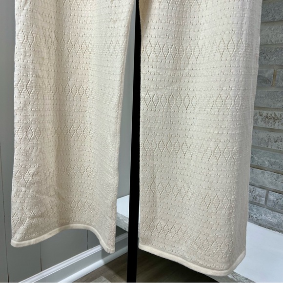 Sezane Ayo Organic Cotton Blend Pantalon Fancy Openwork Knit Pants Ecru XL NWT - Picture 7 of 10